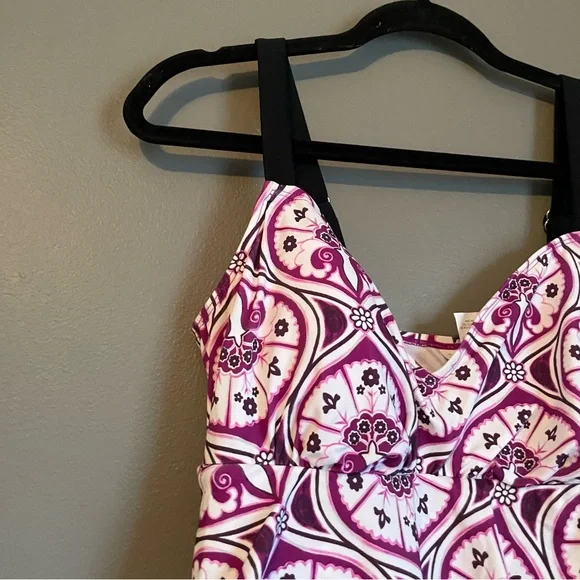 NWT Swim Solutions Sz 12 Women’s Purple Seashell One-Piece Swimsuit Ret $102! - Picture 5 of 14